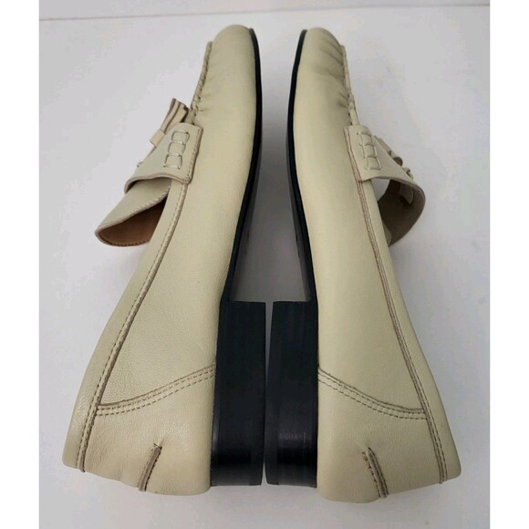 NWT MANGO Leather Moccasins Womens 9 EU 40 Beige Tassels Loafers MNG - Picture 8 of 9